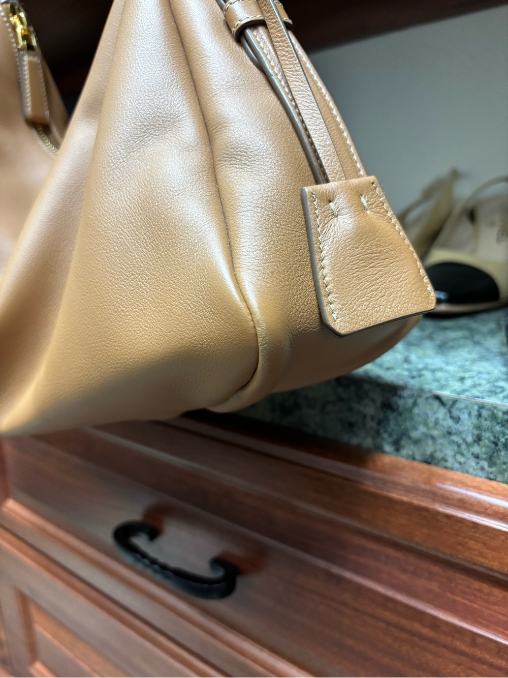 Prada Brown/Tan Leather Slouchy Shoulder Bag - Picture 5 of 5